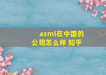 asml在中国的公司怎么样 知乎